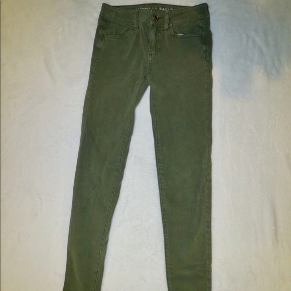 American Eagle Army Green Jeggings - Picture 1 of 6